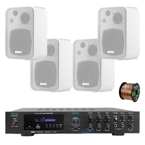 Pyle PDA8BU 5.1 Channel Home Audio Bluetooth Receiver, 4x 4" White Speaker, Wire - Picture 1 of 9