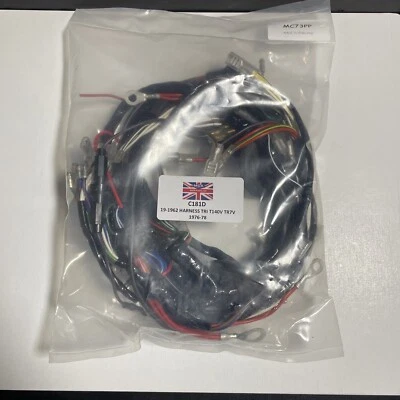 Arnés de cableado Triumph 750 19-1962 cubierto de PVC TR7 T140 Bonneville Tiger Reino Unido Foto 1 de 4