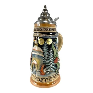 Silent Night Chapel Musical LE German Stoneware Christmas Beer Stein .5 L - Picture 1 of 8