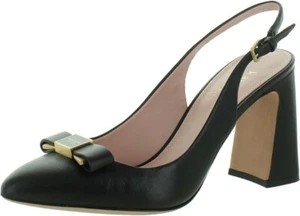 Kate Spade New York Womens Bowdie Mid Slingback Heels 9 B (B,M) Black $268 MSRP - Picture 1 of 3