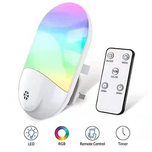 LED Night Light Plug-In Light Control Light RGB Touch Light Ambient Light Sensor - Picture 1 of 10