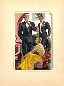 "Arte de ilustración de doble cara vintage de la década de 1930 para hombre" - Imagen 1 de 2