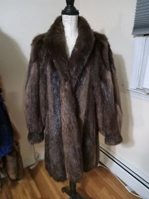 I.MAGNIN ELEGANT UPTONE BEAVER  FUR STROLLER JACKET COAT.SOFT THICK SKINS.SZ LG. - Image 1 of 4
