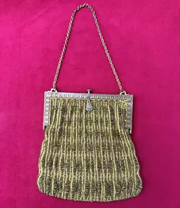 Vintage Antik Viktorianisch Perlen Handtasche Clutch Abendtasche - Bild 1 von 19