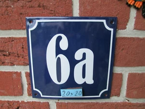 Hausnummer Emaille  Nr 6a weisse Zahl auf blauem Hintergrund Mega 20 cm x 20 cm  - Picture 1 of 12