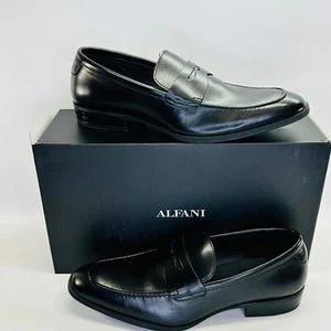 Alfani Mens Penny Loafers Size 9M Black Leather Slip-On - Picture 1 of 11