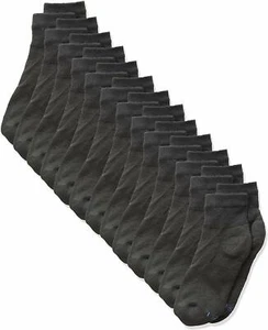 NEW IN SEAL Hanes Boys Cushion Ankle Socks Pack of 12 Size M.M/ 9 - 2 1/2 Black - Picture 1 of 2