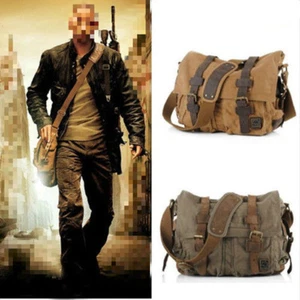 I Am Legend M L XL School Bag Vintage Canvas Leather Travel Shoulder Messenger - Picture 1 of 15