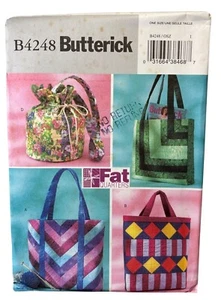 Bolsos Butterick B4248 patrón de costura Fat Quarter talla única bolso y diseño de cordón - Imagen 1 de 4