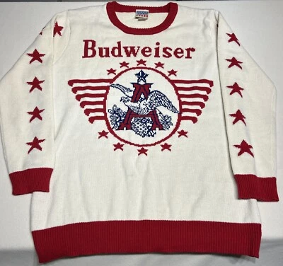 Suéter Budweiser 2016 Anheuser-Busch Eagle Logo Extra Grande Para Hombre Estrellas Rojas Foto 1 de 4