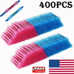 400X AWG 22-16 Heat Shrink Crimp Butt Wire Connectors Splice Terminals Kit US - Picture 1 of 12