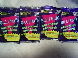 1991 BILL & TED'S EXCELLENT ADVENTURE MOVIE CARDS 4 Unopened Packs,keanu reeves - Picture 1 of 2