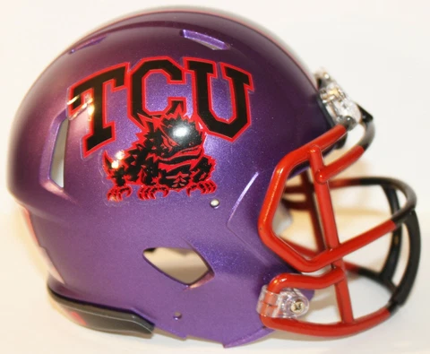 2021 TCU Texas Christian Custom Riddell Mini Helmet vs Baylor Cover