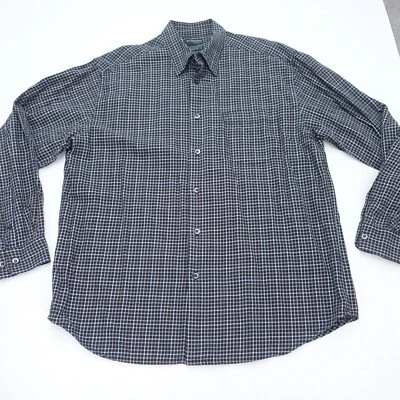 Dockers Shirt Men's Large Blue Plaid 100% Cotton Long Sleeve Collared Button Up - Image 1 of 4