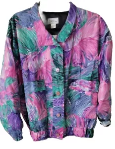 GDT Too Giacca Bomber Donna Vintage Multicolore Motivo Floreale Taglia Unica Med - Foto 1 di 7