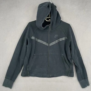 Nike Jacket Womens Small Black Tech Fleece Zip Pockets Hooded Running Gym - Picture 1 of 17