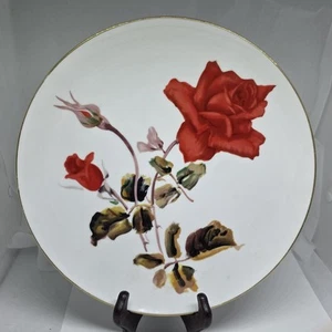 Antique Noritake Nippon Toki Kaisha Red Rose Plate Signed 10.5” - Picture 1 of 6