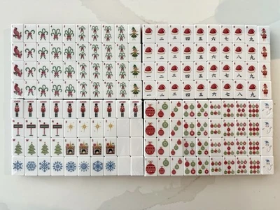 Christmas Mahjong Tiles Full American Mahjong Set - Image 1 of 4