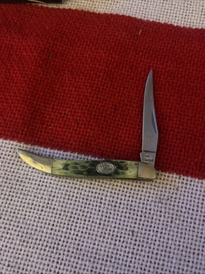 Steel Warrior Single Blade Folding Pocket Knife Green Handle, 440 Stainless - Image 1 of 4