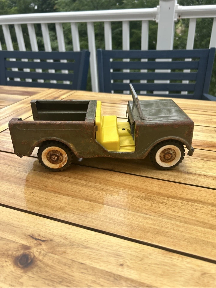 Vintage Structo International Scout Army Cub No. 200 Green With Yellow Seat Toy - Image 1 of 4