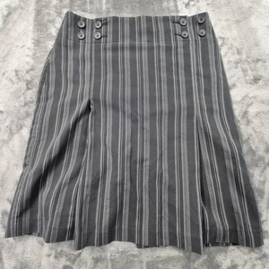 Falda Ninety Mujer 8 Gris Rayas Plisada Cintura Alta Forrada Espalda Cremallera Carrera - Imagen 1 de 14