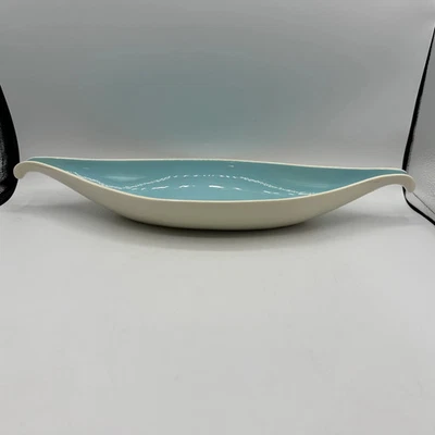 Taylorton American Fine China Turquoise Bread Tray, Gondola Shaped - Image 1 of 4