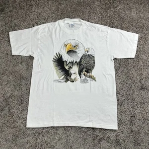 Vintage Shirt Mens XL 90s Bald Eagle Nature USA Y2K Single Stitch Patriotic - Picture 1 of 10