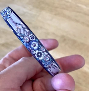 Michaela Frey Vintage Armband Armreif signiert Emaille blau lila - Bild 1 von 5