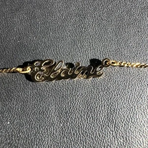 Vintage 17” Necklace With Name ELAINE - Personalised - Picture 1 of 7