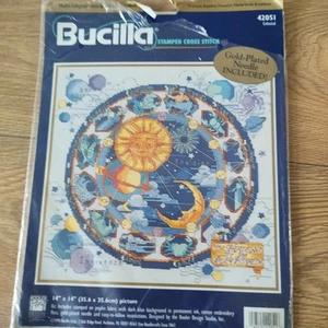 Bucilla Celestial Picture Stamped cross-stitch kit NO FLOSS THREAD - Picture 1 of 8