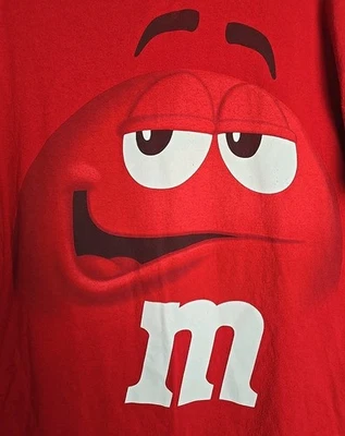 Camisa De Colección Y2K M&Ms Adulto X Grande Roja Cara Grande M&M Manga Larga Usada en Excelente Condición Foto 1 de 4