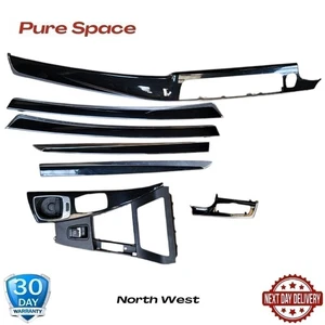 BMW Serie 5 F10 F11 2011 molduras fascia piano negro con plata 9192934 juego completo - Imagen 1 de 19