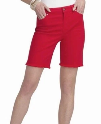 Chico's GIRLFRIEND SO SHORTS VAQUEROS ADELGAZANTES Talla 3 (XL 16) Rojo 7" Jean NUEVO CON ETIQUETAS $70 Foto 1 de 4
