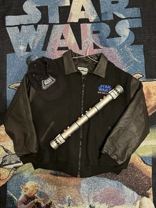Vintage Star Wars ILM VFX CREW Episode 1 Leather Jacket RARE XL Phantom Menace - Picture 1 of 8