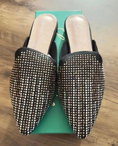 Lauren Lorraine schwarz gold Sharon flache Pantoletten Damengröße 9,5 - Bild 1 von 5