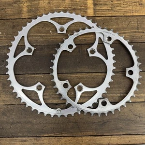 Vintage Shimano 600 FC-6400 Chainrings Set 52 42T 130 BCD Japan Road Bike - Picture 1 of 8