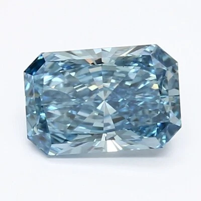 1.11 CT VS1 Clarity Vivid Blue Radiant Lab Grown Diamond for Engagement Ring - Image 1 of 2