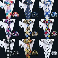 Classic Men/'s Tie Set Polka Dots Blue Black Red Pink Silk JACQUARD WOVEN Necktie
