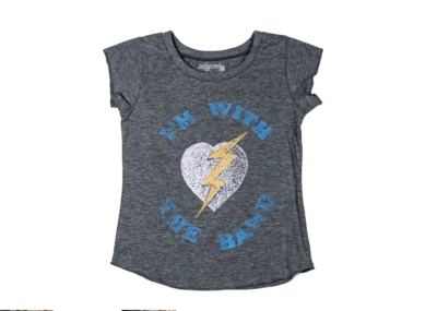 JAK & PEPPAR NIÑAS TALLA 16 "I'M WITH THE BAND" TOP MANGA CORTA NUEVO CON ETIQUETAS Foto 1 de 3