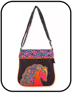 Bolso bandolera de lona de caballo ""Blaze"" Laurel Burch #LB8301 ""Blaze"" 11,5""x2""x11,5 - Imagen 1 de 2