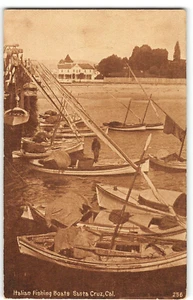 Italienische Fischerboote SANTA CRUZ California 1910er Vintage Postkarte - Bild 1 von 2