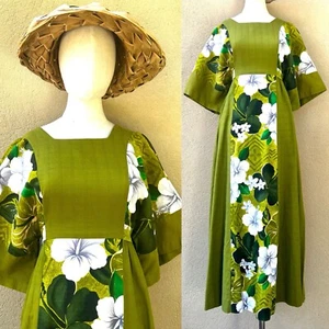 Kimo’s Polynesian Shop 60s 60’s Vintage 70s 70’s Hawaiian Maxi Sundress Dress M - Picture 1 of 21