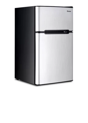 Costway Refrigerador Pequeño Congelador Refrigerador Compacto Unidad de 3,2 pies cúbicos, Gris Foto 1 de 4