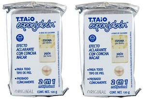 T. Taio Esponjabon Mother Of Pearl Exfoliating Sponge / Concha Nacar (2 PACK) - Picture 1 of 2