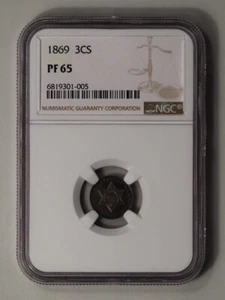 1869 Three Cent Piece - Silver Type 3 3CS NGC PR65 - Picture 1 of 4