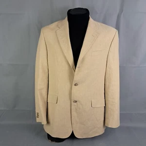 Vintage Banana Republic Sportcoat Mens 44R 3 Roll 2 Linen/Cotton Blazer Tan - Picture 1 of 13