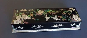 Nuova scatola gioielli tradizionale laccata coreana fiori uccellini e farfalle - Foto 1 di 13