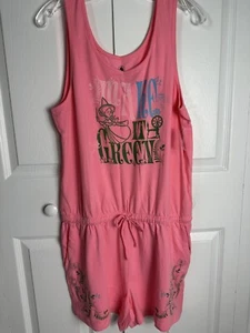Disney Parks Sleeping Beauty Graphic Romper Pink Women's Size Medium Disneyland - Picture 1 of 4