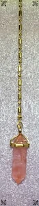 Handcrafted Cherry Quartz Faceted Gemstone Gold Ball Bar Pink Ceiling Fan Pull - Picture 1 of 3