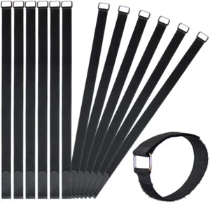 Correa de cable de gancho de 24 pulgadas - Correa de fijación reutilizable - PAQUETE DE 12 de nailon de 1 pulgada de ancho - Imagen 1 de 3